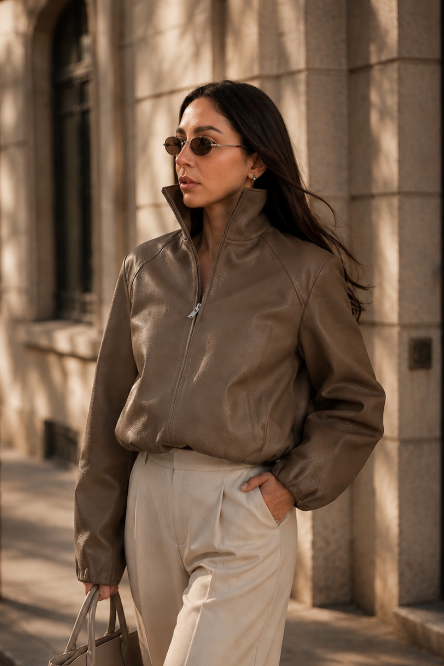 Bianca finefurs bomber leather jacket kožená bunda pravá kůže