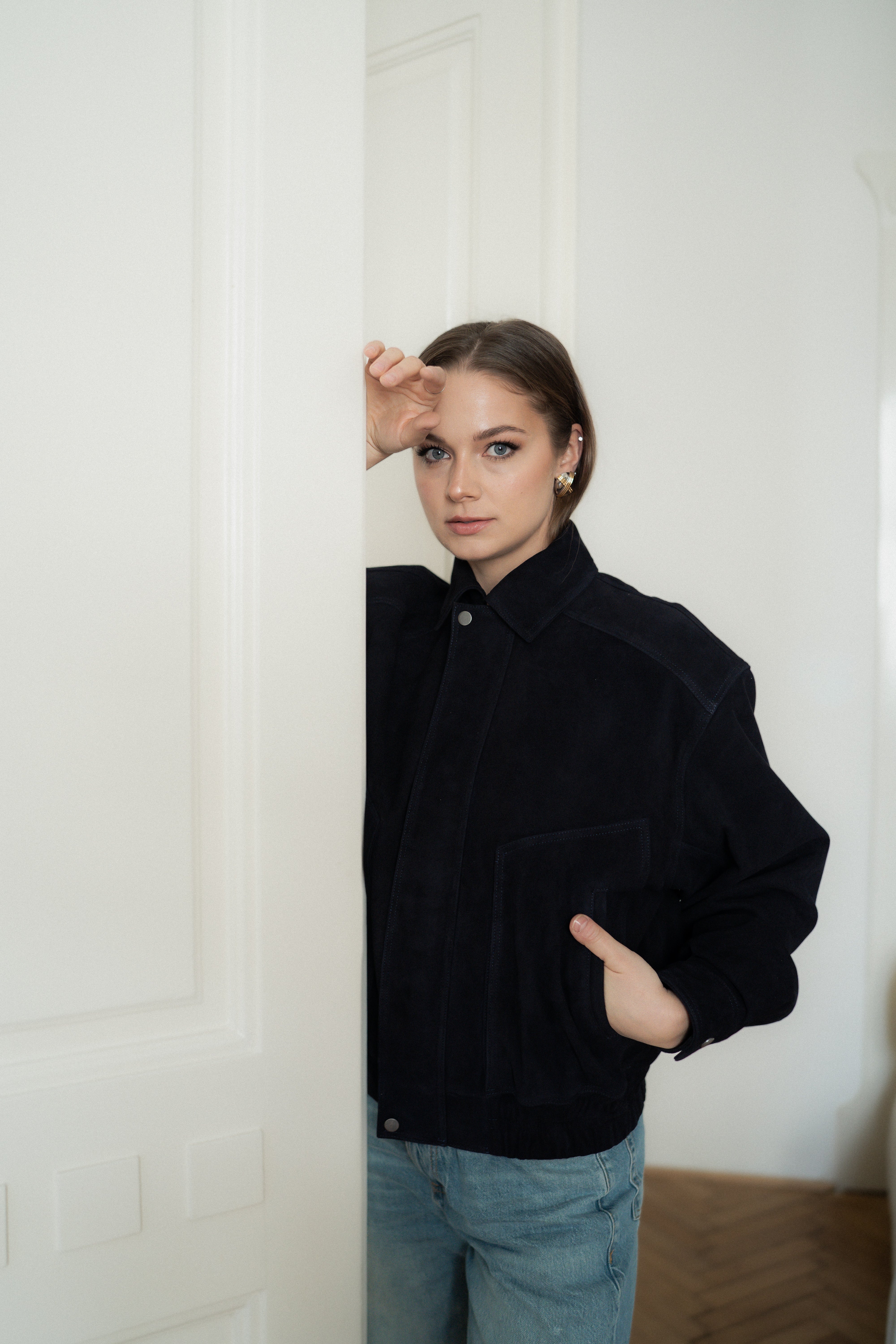 Suede Bomber Ivy