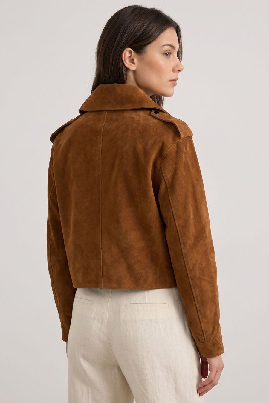 Suede leather jacket finefurs ash bunda pravá kůže broušená
