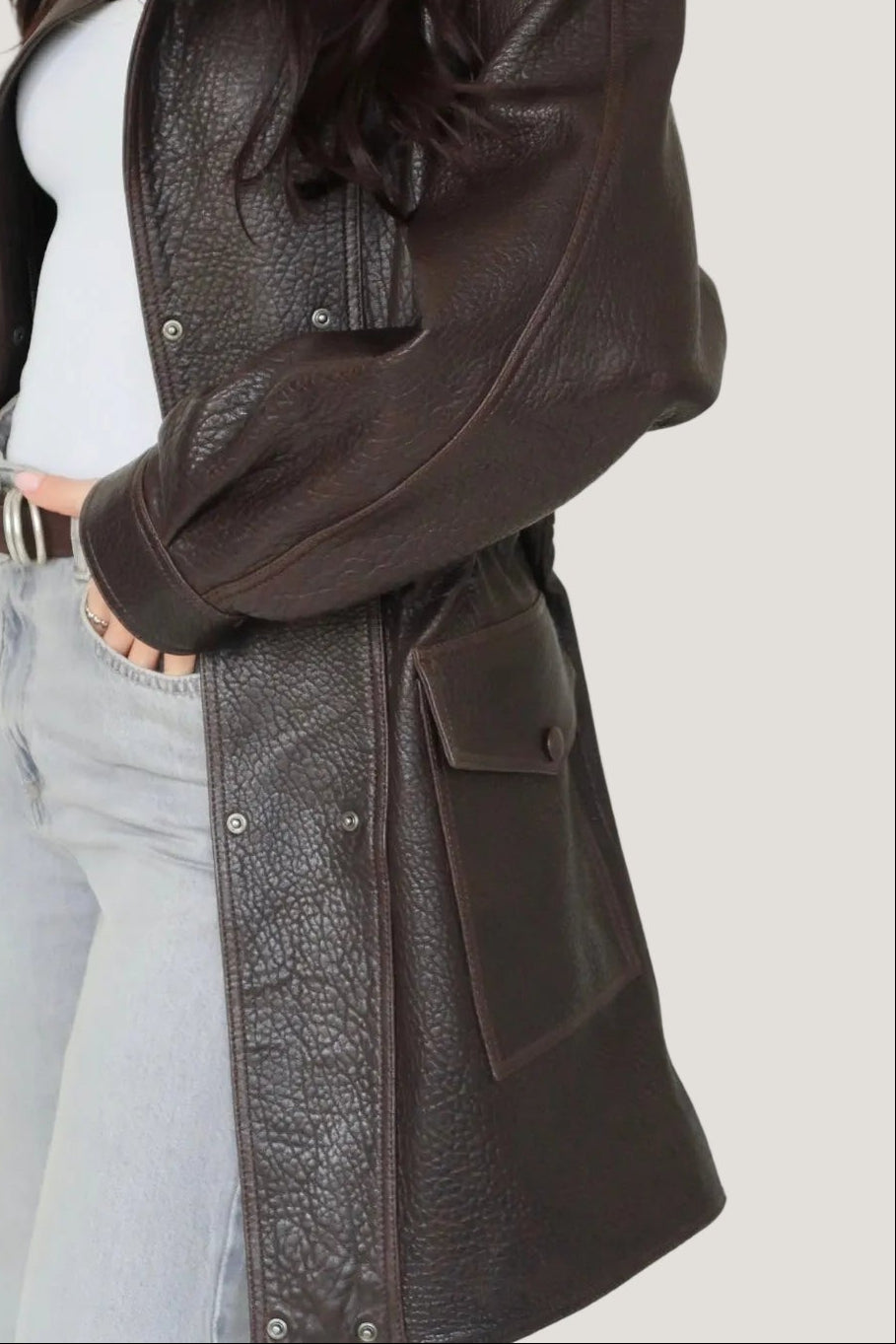 Leather parka jacket finefurs vienna long pravá kůže bunda