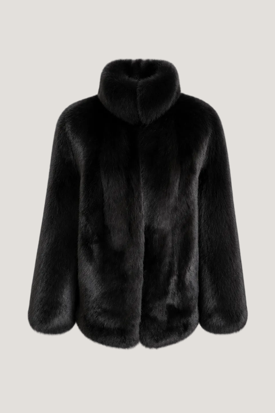 fox jacket from real fox fur krátky kabát bunda z lišky finefurs černá