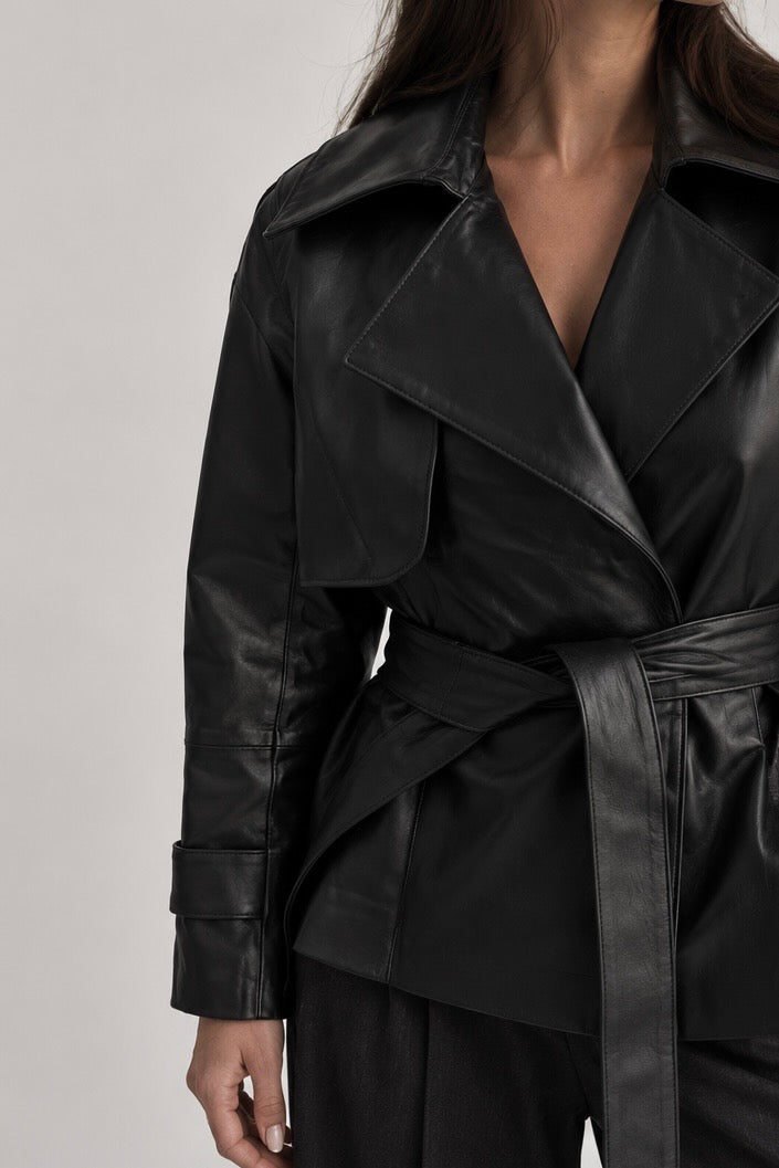 Nappa Belted blazer no.02