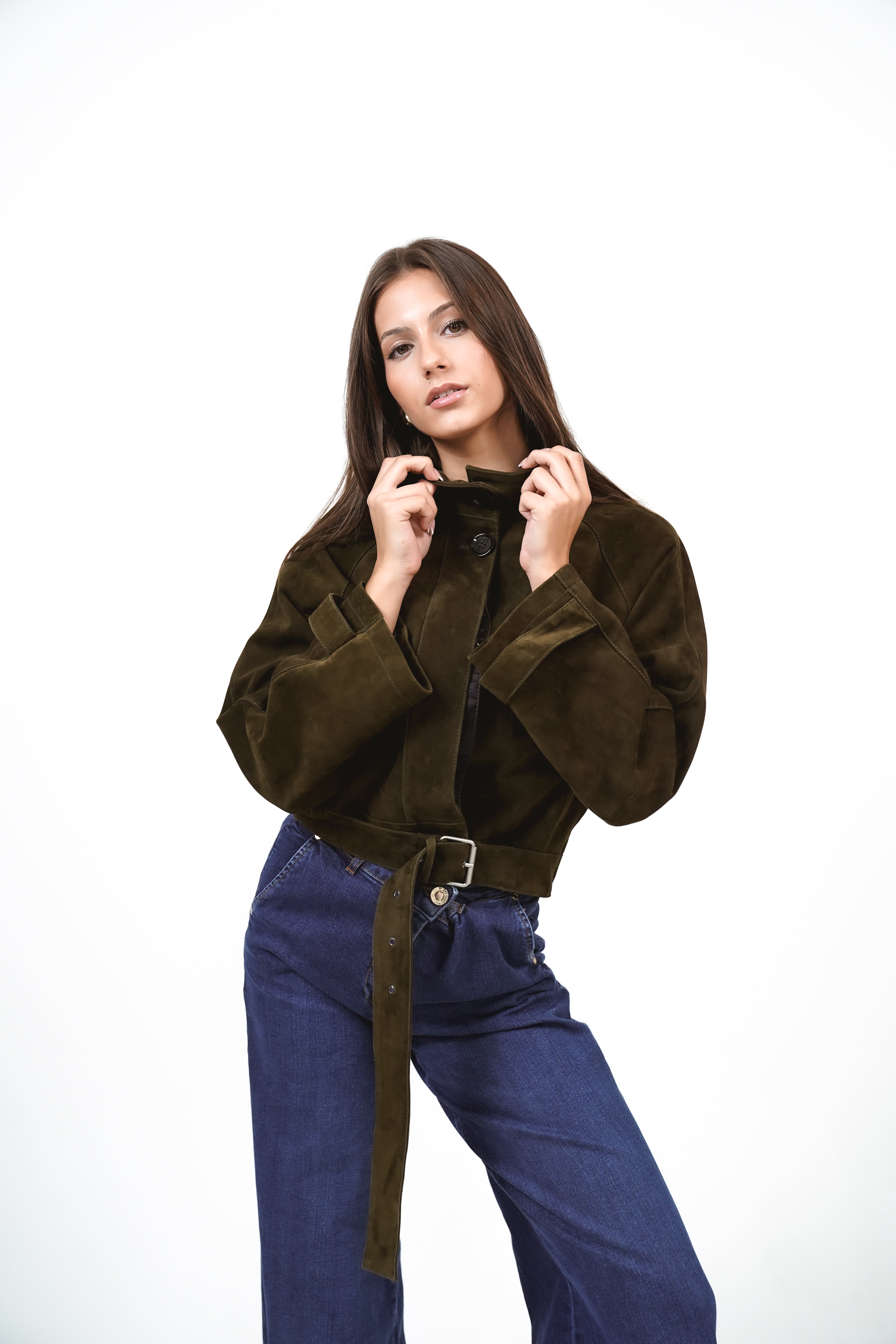 Suede Leather Jacket Rose