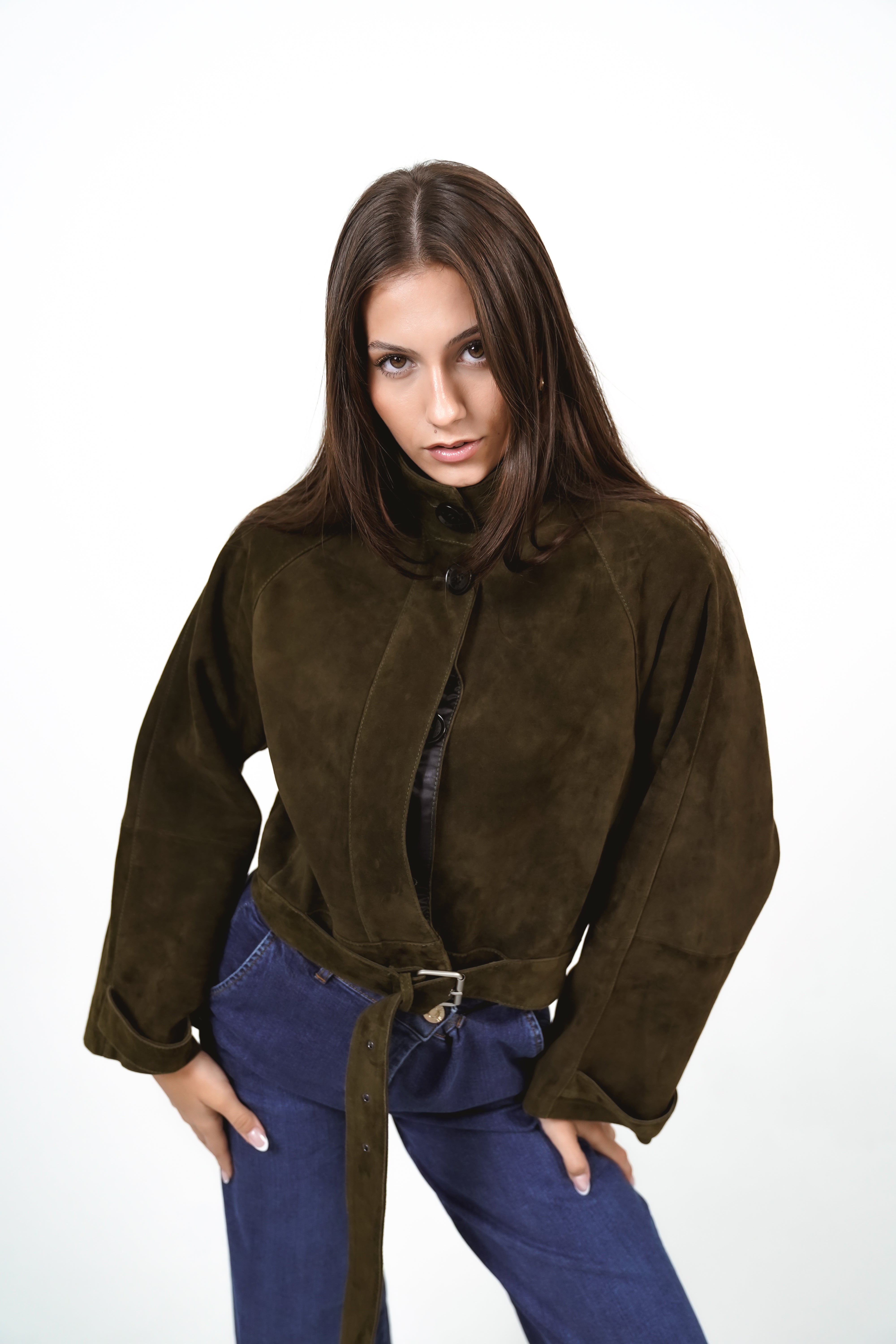 Suede Leather Jacket Rose
