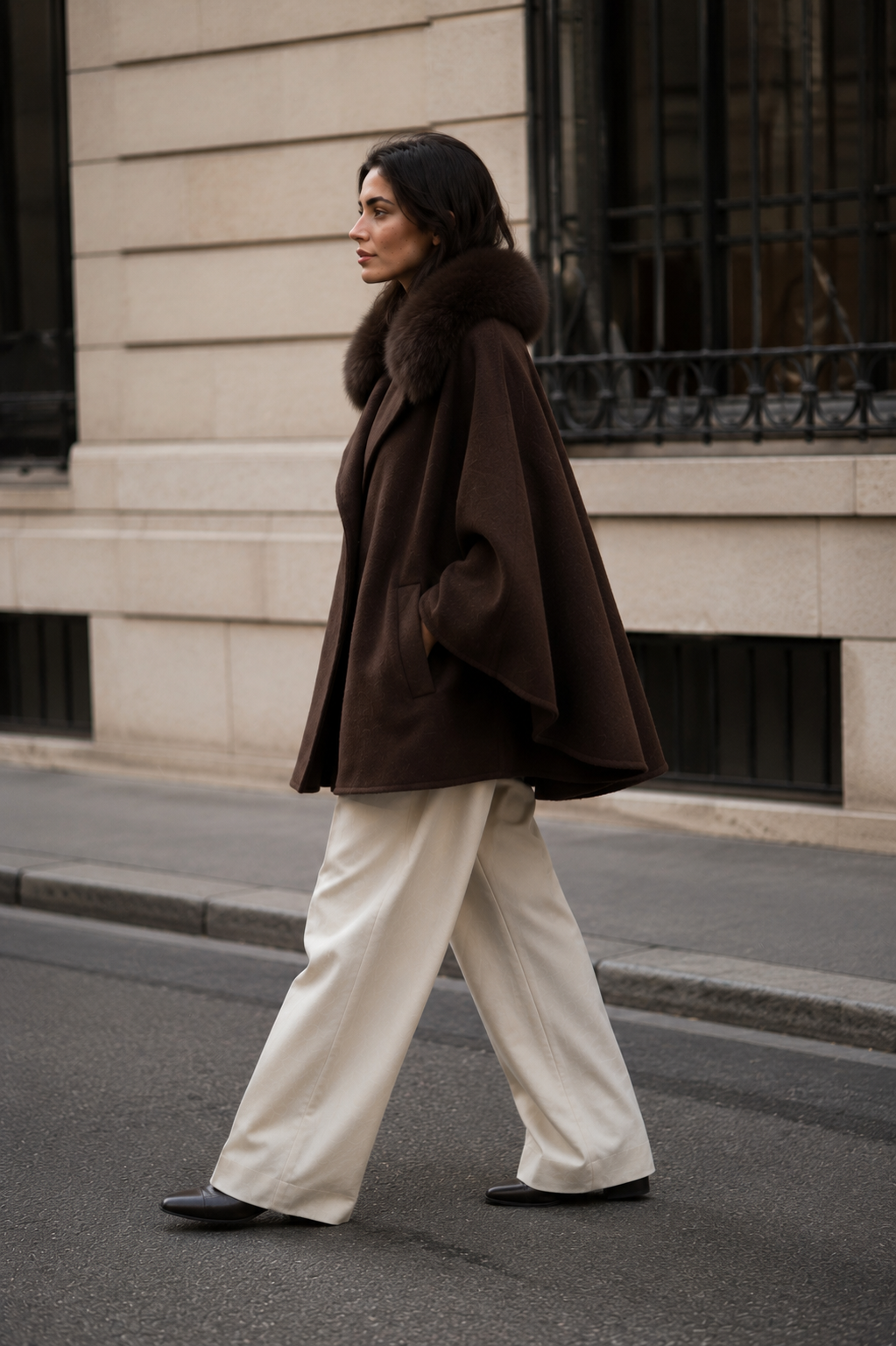 Wool poncho Loren