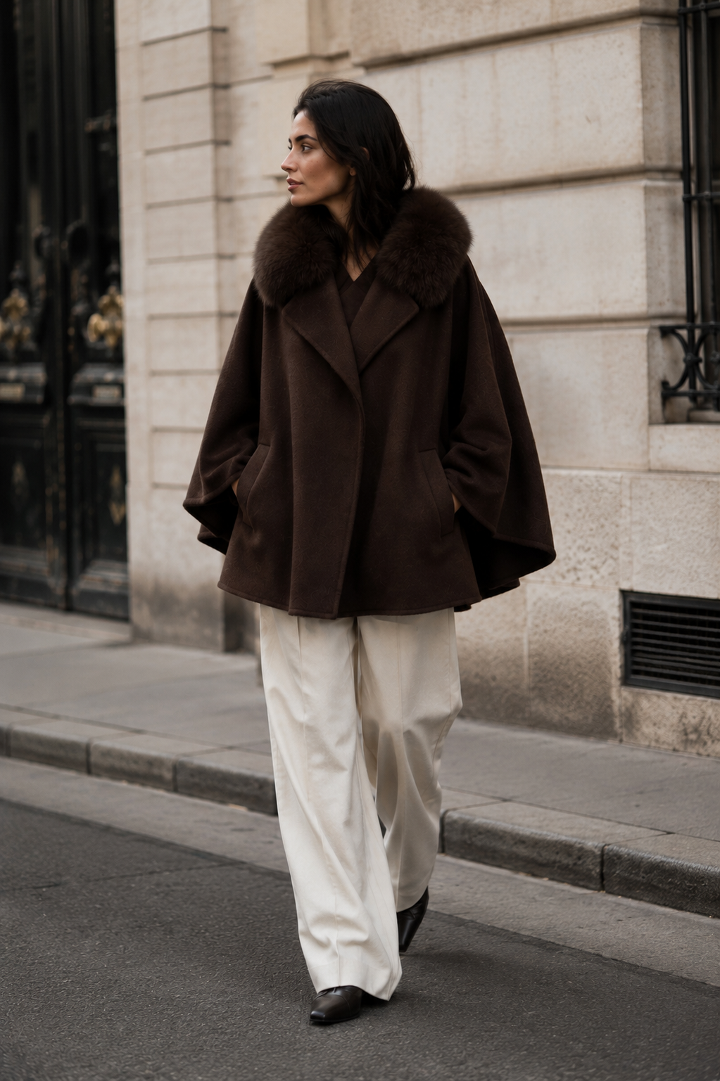 Wool poncho Loren