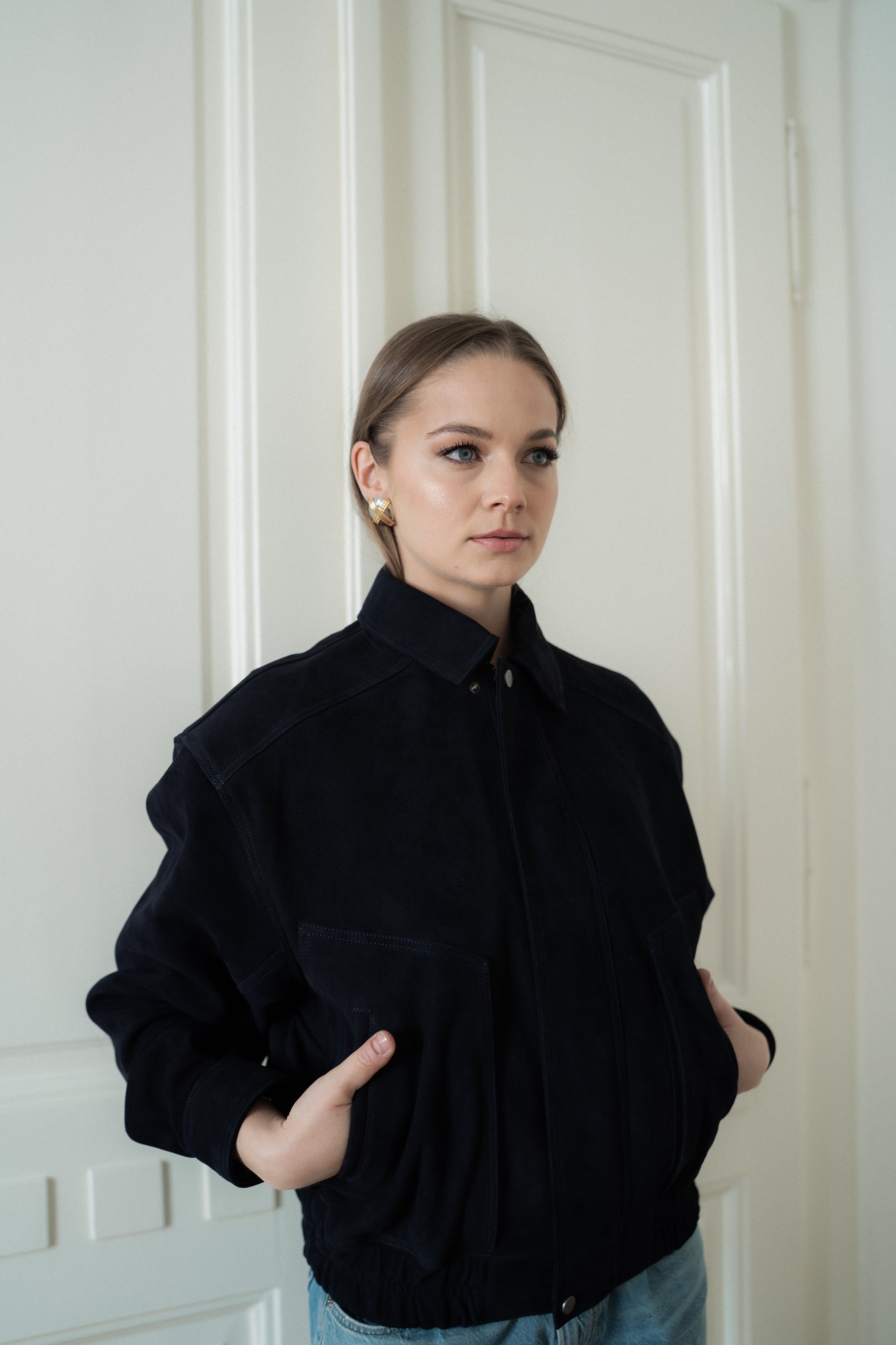 Suede Bomber Ivy