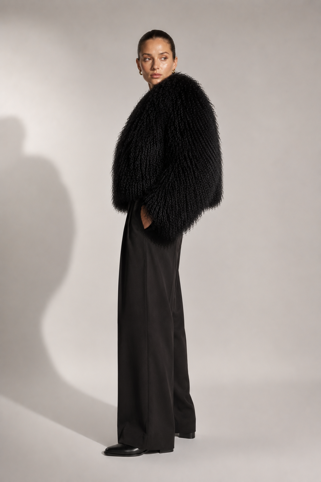 Mongolian Coat Dramatic Cropped