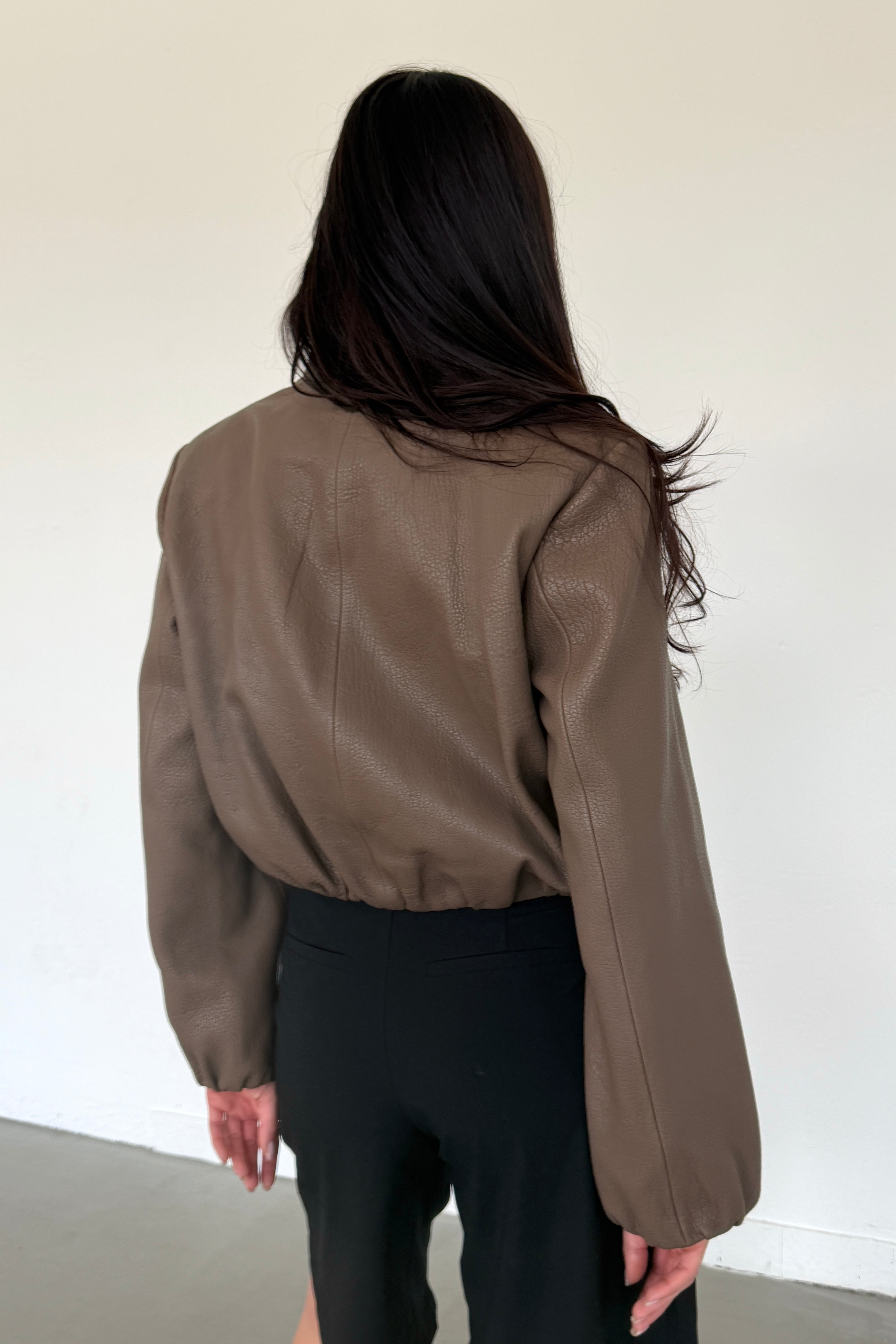 Leather Bomber Bianca