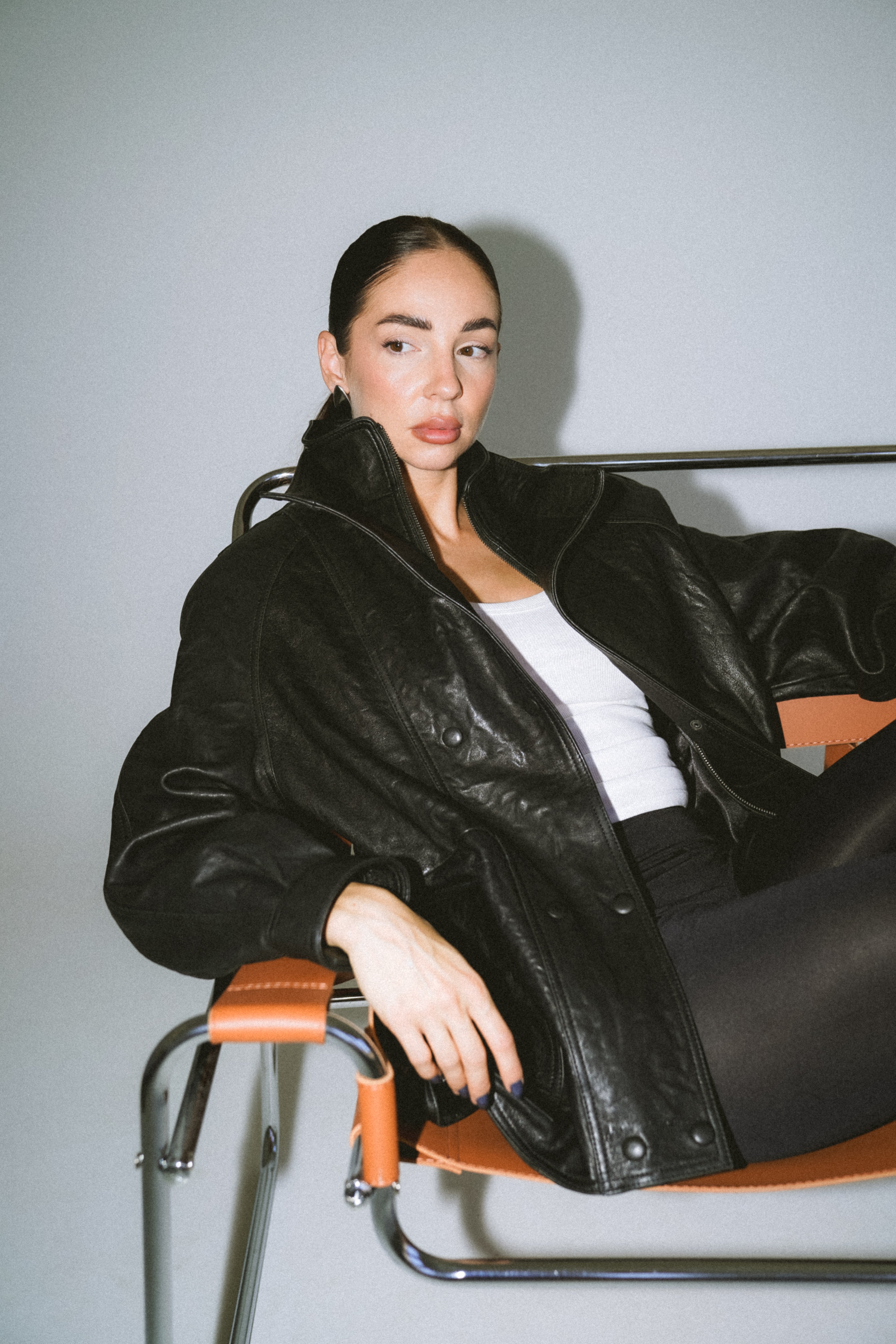 Leather parka jacket finefurs vienna  pravá kůže bunda