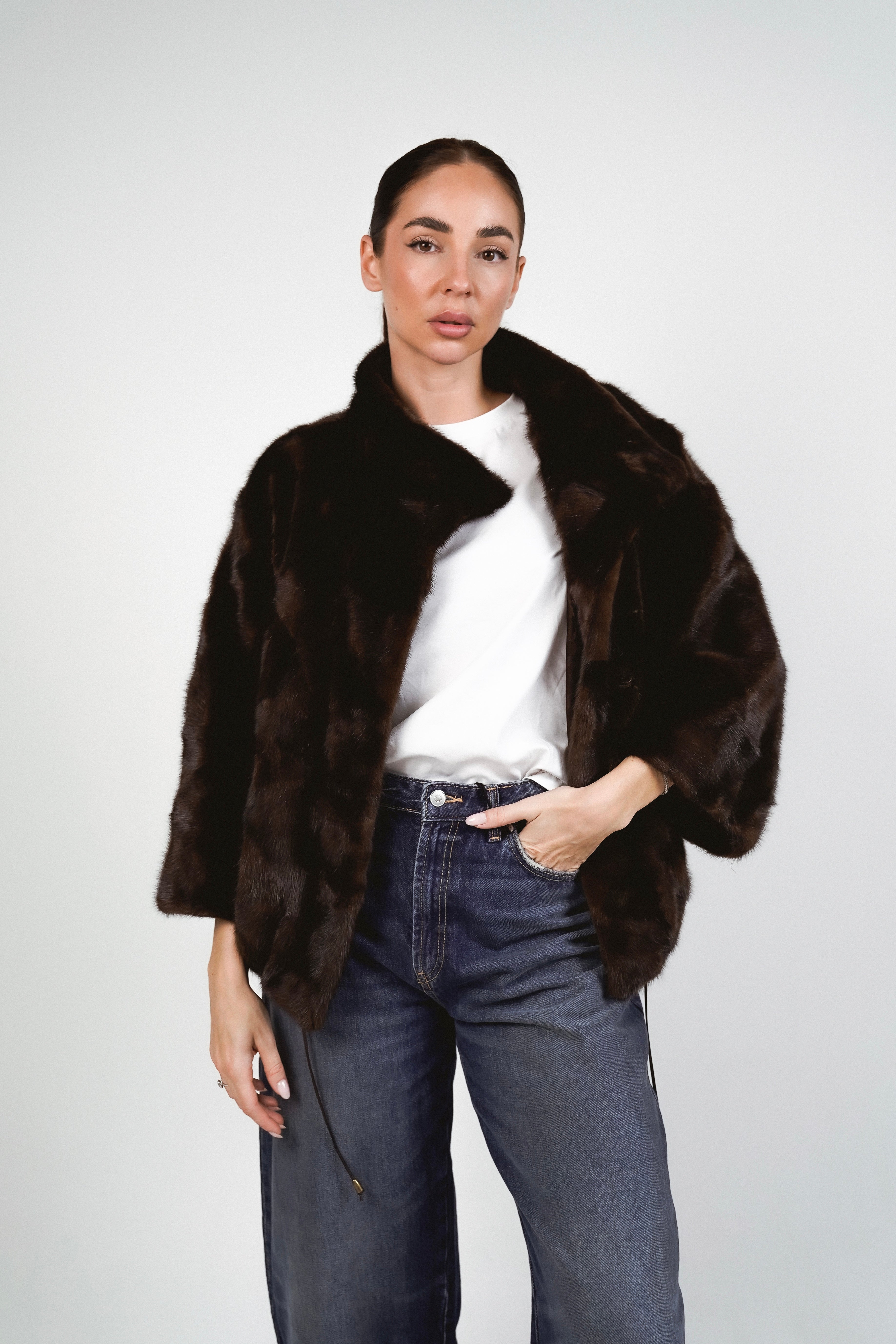 Mink jacket real fur norek norkový kabát finefurs