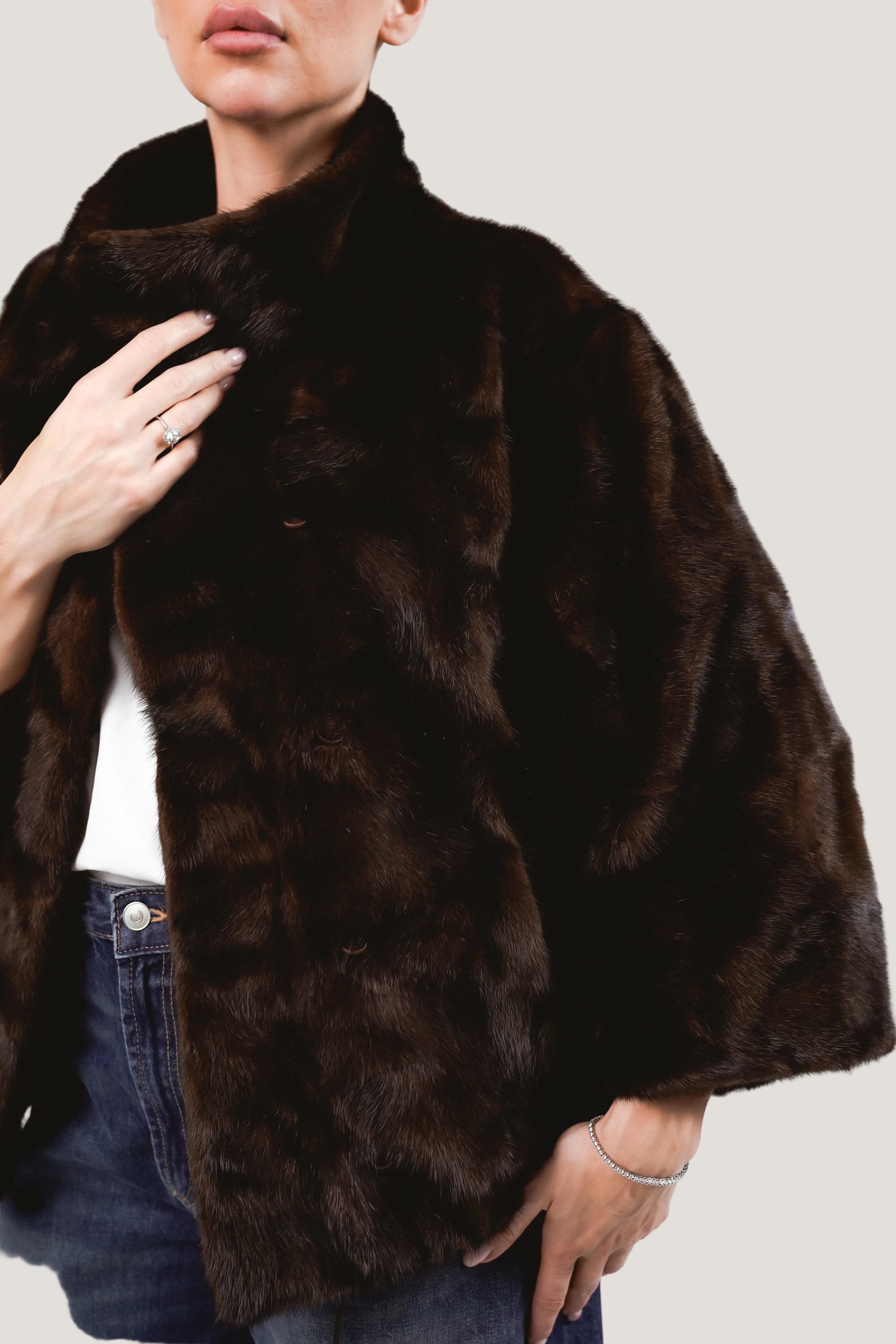 Mink jacket real fur norek norkový kabát finefurs