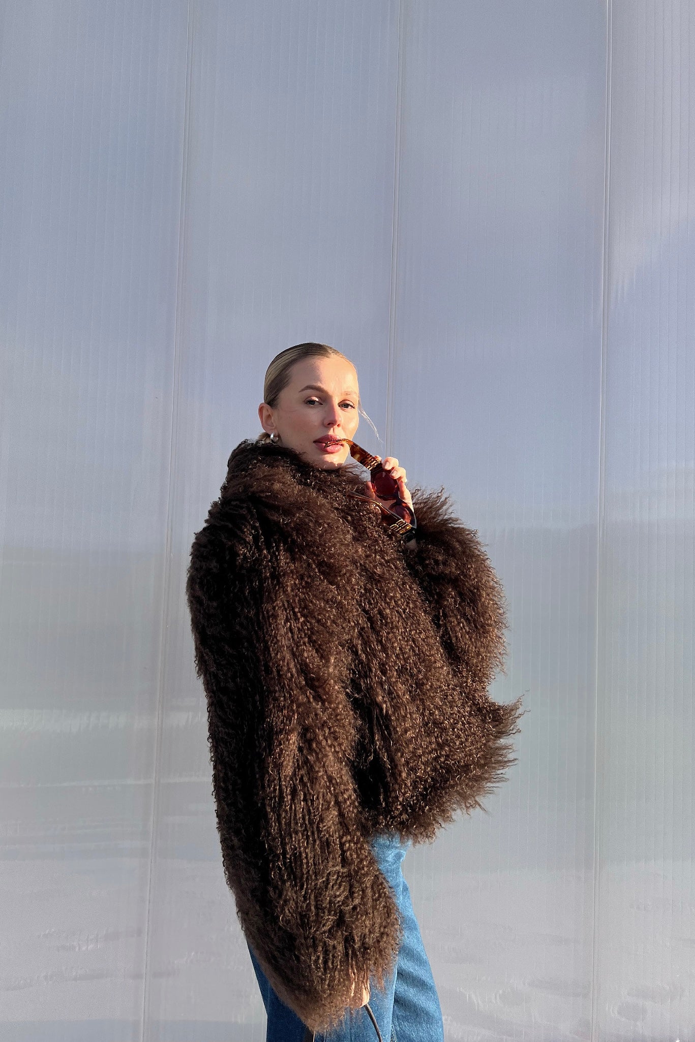 Kožich pravá kožešina real fur mongolská mongolian finefurs Coat chic