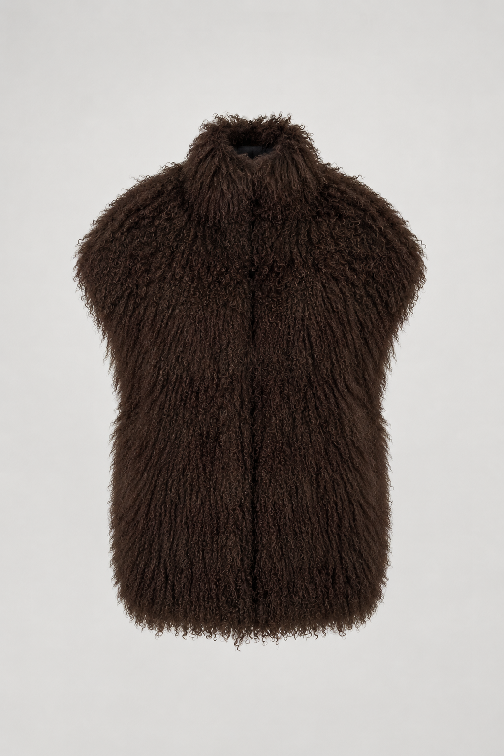 Pravá kožešina real fur mongolian mongolská finefurs vest vesta chocolate brown
